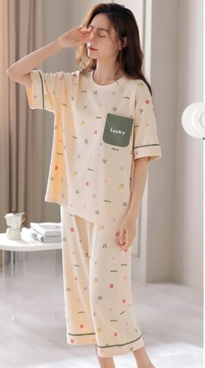 Multi-Color Three-Quater Pajama 004